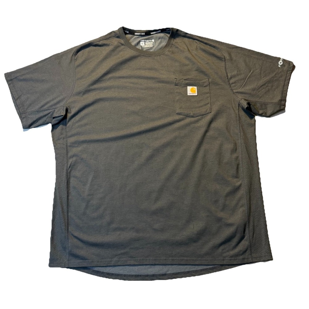 Carhartt Force Pocket T Shirt Gray Relaxed Fit Mens 2XL Workwear